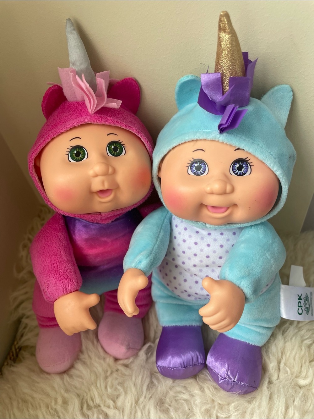 Cabbage Patch Kids • Unicorn Plush Baby Dolls - Pink and Blue (Set of 2)